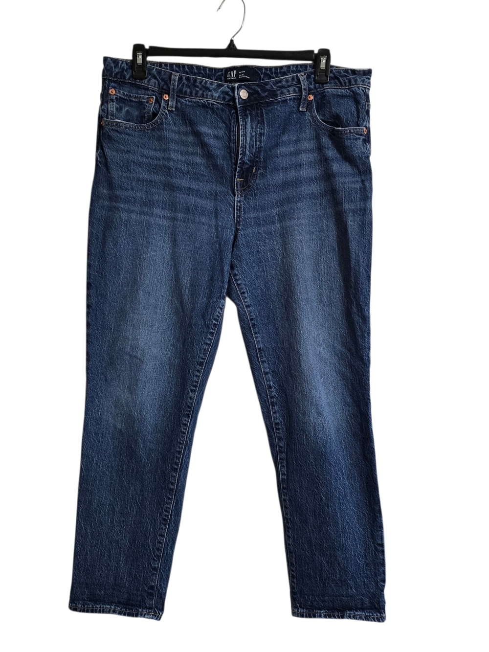 GAP Womens's Classic Dark Blue Jeans Straight Slim Boyfriend